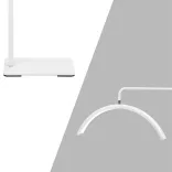 Moon, crescent-shaped cosmetic floor lamp, white