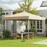 Pavilion with Back Wall and Pockets 3x3x2.8 m, Beige