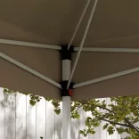 Pavilion with Shade, Half Wall, Beige