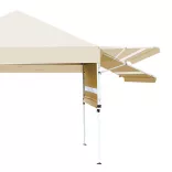 Pavilion with Shade, Half Wall, Beige