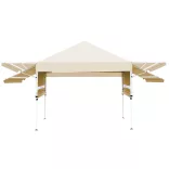 Pavilion with Shade, Half Wall, Beige