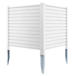 Stakeable Fence Panel, 122x122 cm, 2 pcs, White