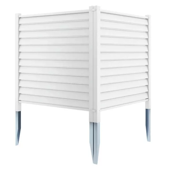 Stakeable Fence Panel, 122x122 cm, 2 pcs, White