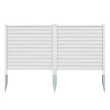 Stakeable Fence Panel, 122x122 cm, 2 pcs, White