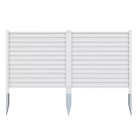 Stakeable Fence Panel, 122x122 cm, 2 pcs, White