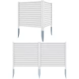 Stakeable Fence Panel, 122x122 cm, 2 pcs, White