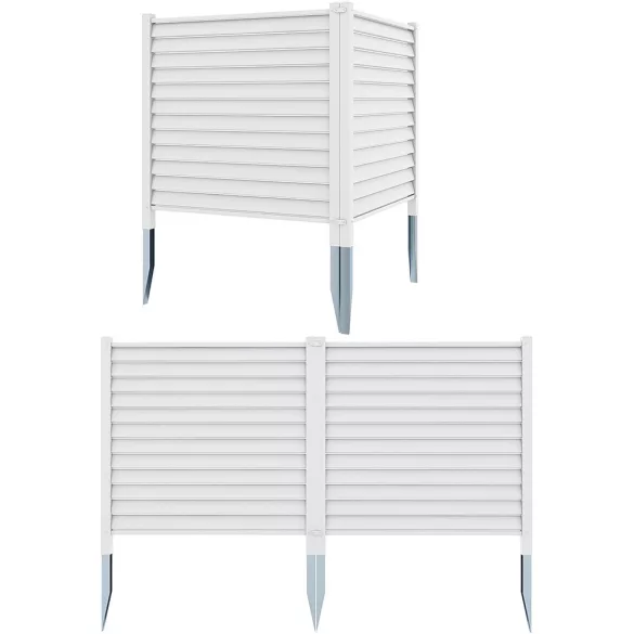 Stakeable Fence Panel, 122x122 cm, 2 pcs, White