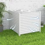 Stakeable Fence Panel, 122x122 cm, 2 pcs, White