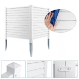 Stakeable Fence Panel, 122x122 cm, 2 pcs, White
