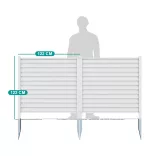 Stakeable Fence Panel, 122x122 cm, 2 pcs, White