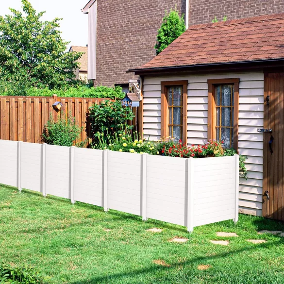 Stakeable Fence Panel, 122x122 cm, 2 pcs, White