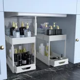 Kitchen Organizer Rack, 2 pcs, White