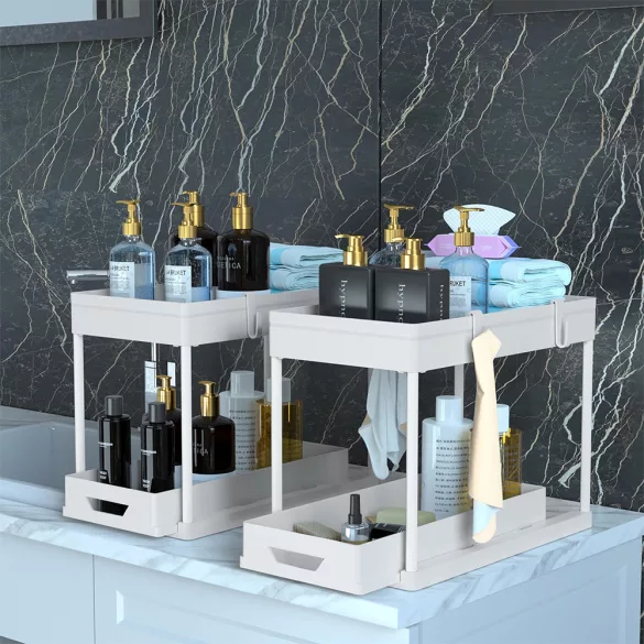 Kitchen Organizer Rack, 2 pcs, White