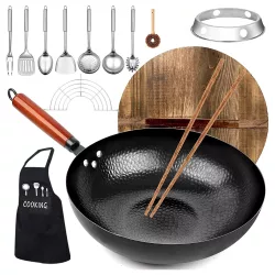 Wok Pan with Kitchen Accessories