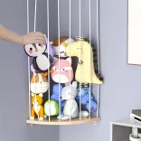 Wall-mounted corner plush toy holder