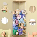 Wall-mounted corner plush toy holder