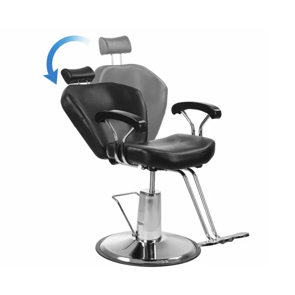 Barber Chair with Footrest, Black