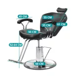 Barber Chair with Footrest, Black