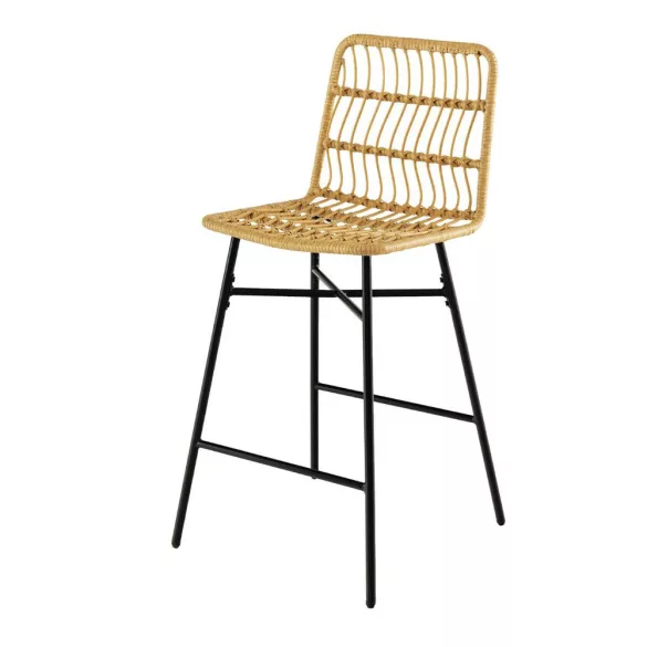 Polyrattan Bar Stool Set of 2