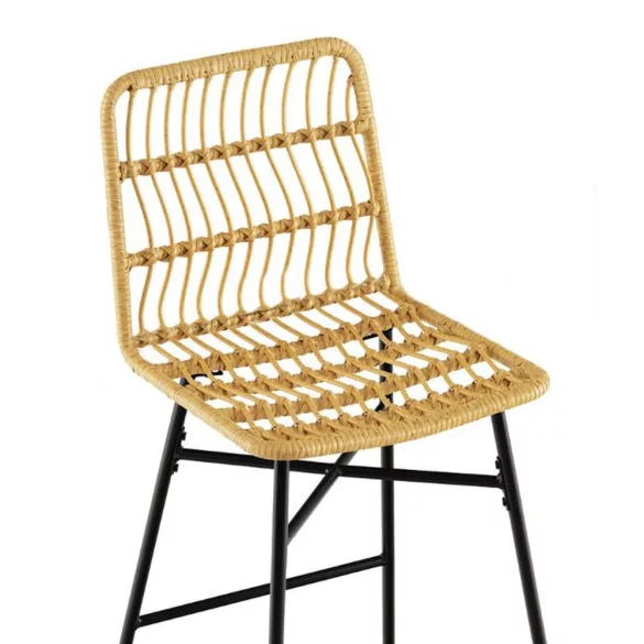 Polyrattan Bar Stool Set of 2