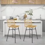 Polyrattan Bar Stool Set of 2