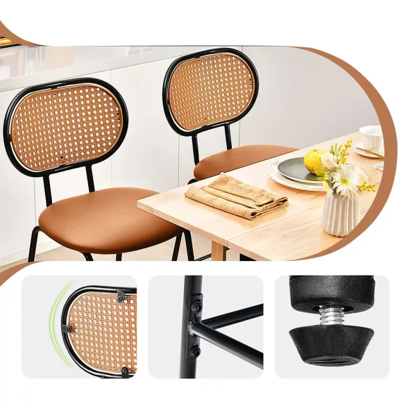 2 pcs bar stool brown