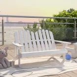 2-person Adirondack chair for kids, white