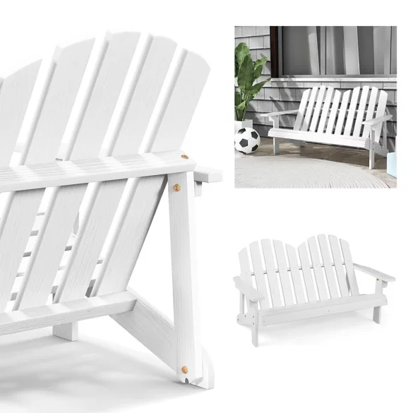 2-person Adirondack chair for kids, white