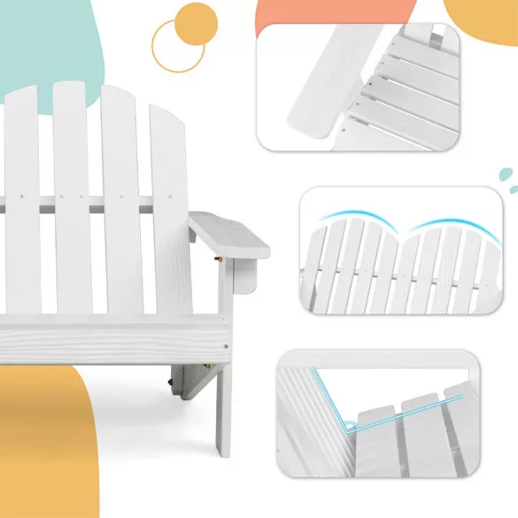 2-person Adirondack chair for kids, white