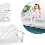 2-person Adirondack chair for kids, white
