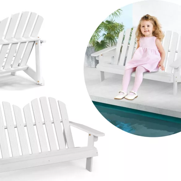 2-person Adirondack chair for kids, white