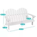 2-person Adirondack chair for kids, white