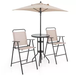 4-piece outdoor bar set with umbrella