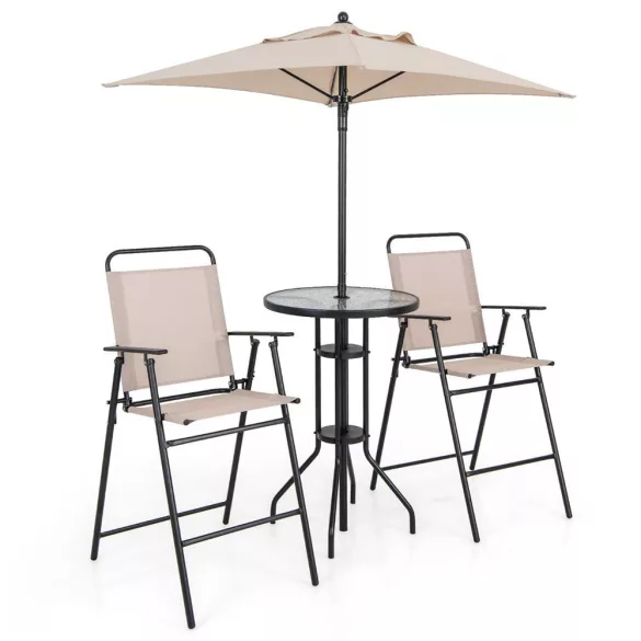 4-piece outdoor bar set with umbrella