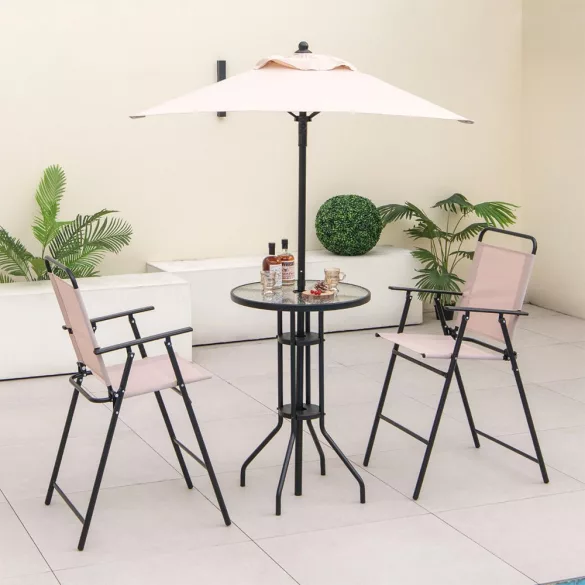 4-piece outdoor bar set with umbrella