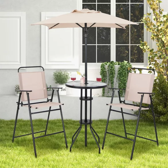 4-piece outdoor bar set with umbrella