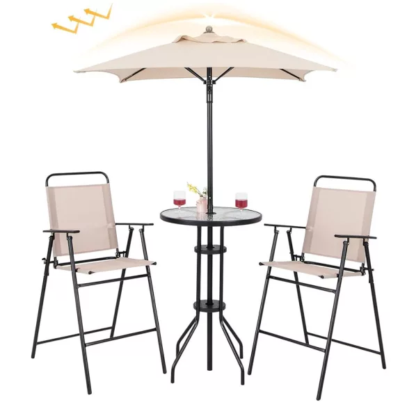 4-piece outdoor bar set with umbrella