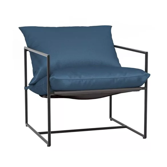 Metal Frame Chair with Cushion Set of 2