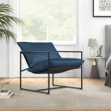 Metal Frame Chair with Cushion Set of 2