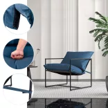 Metal Frame Chair with Cushion Set of 2