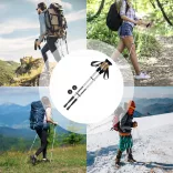 Ultra Lightweight Adjustable Trekking Pole 65-135 cm, Silver